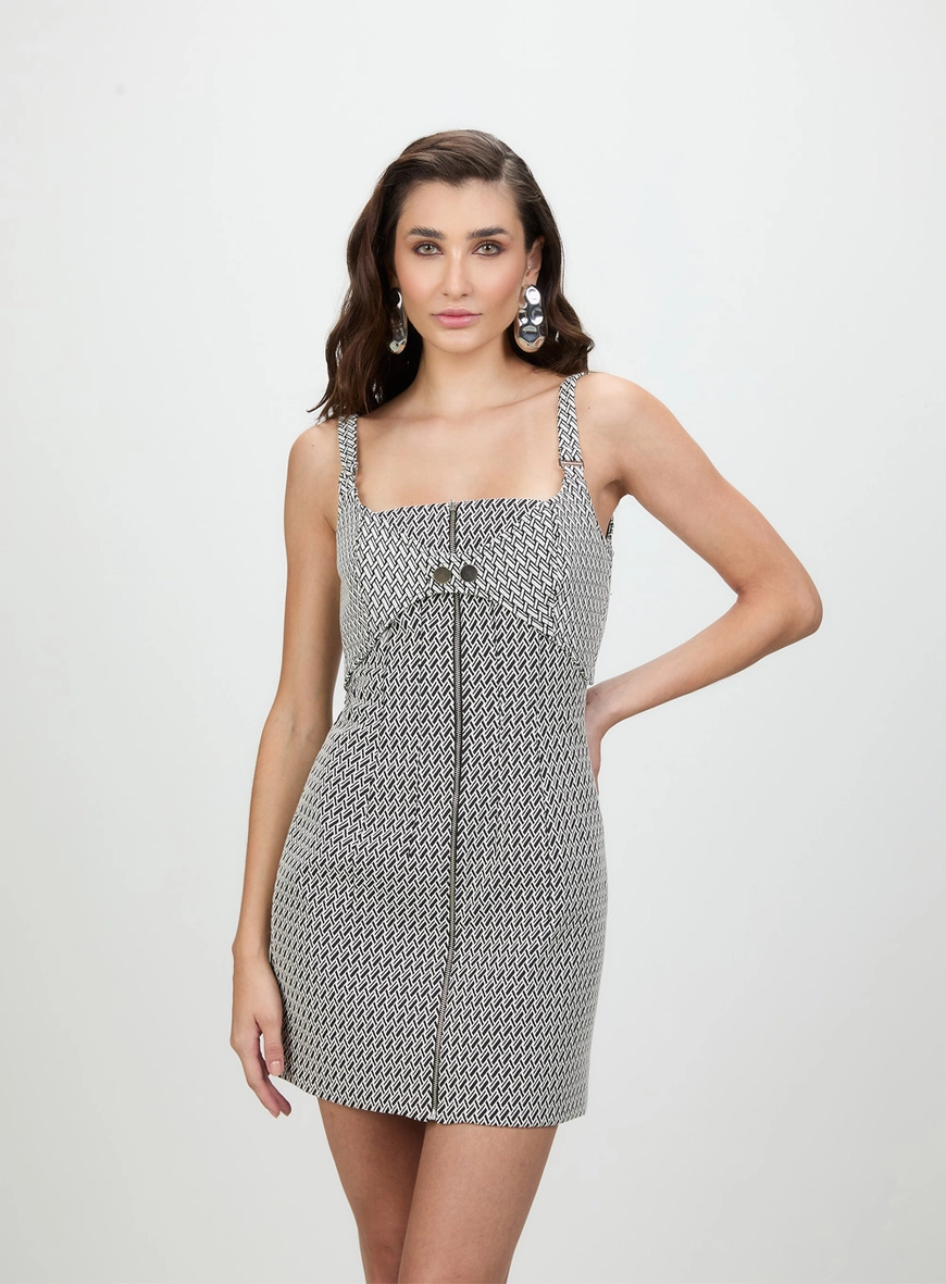 Vestido Curto Chevron Geo