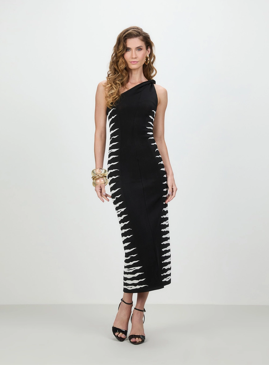 Vestido Midi Tricot Zebra