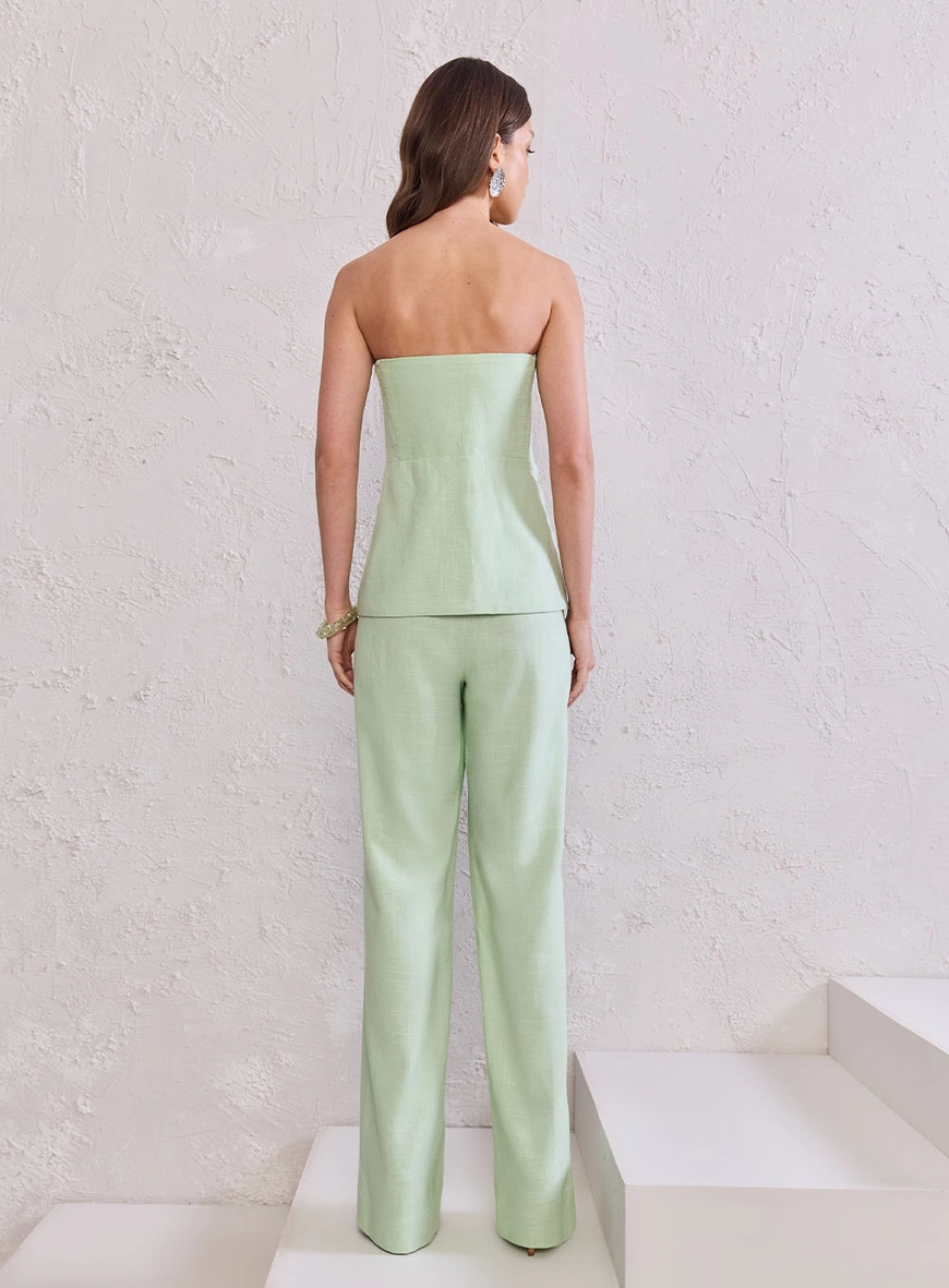 Calça Reta Linho - Verde