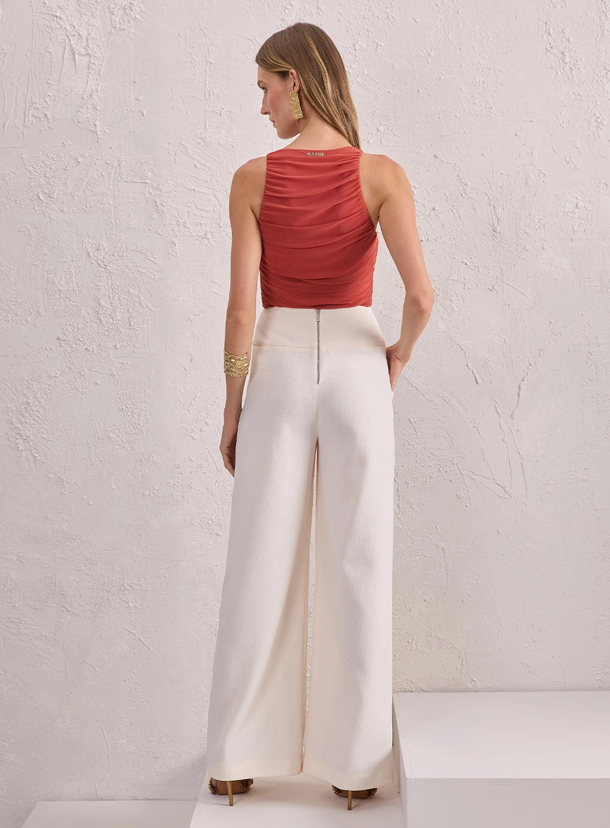 Blusa Franzida Em Tule Elastic