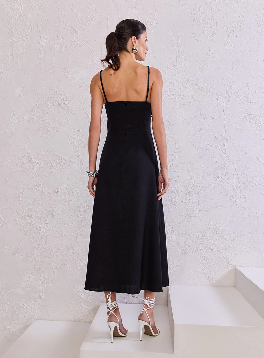Vestido Midi Detalhe Artesanal