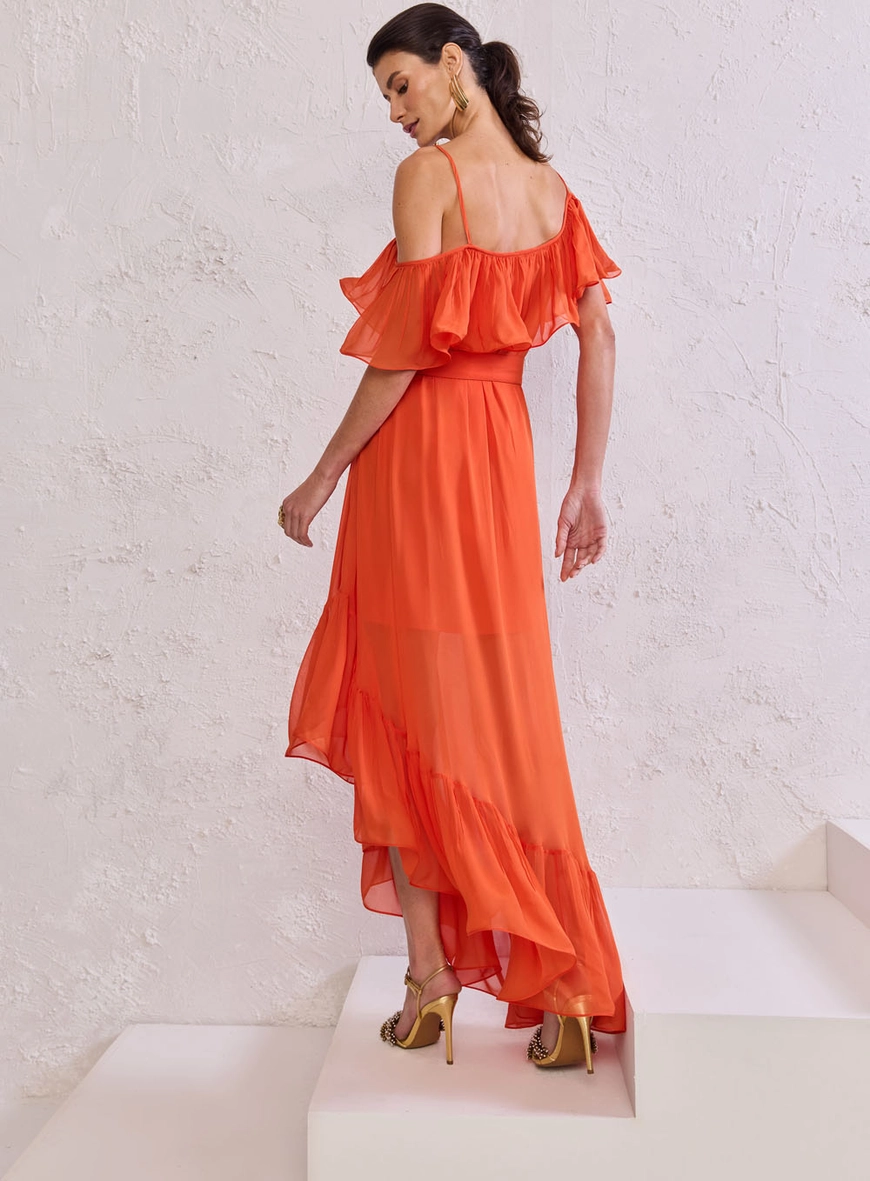 Vestido Assimétrico Babados