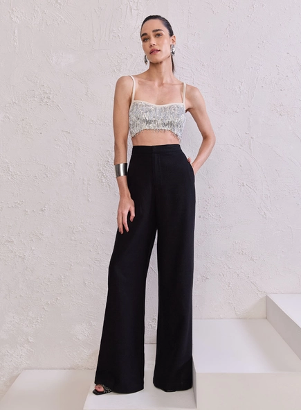 Top Tricot Paetê Franjas