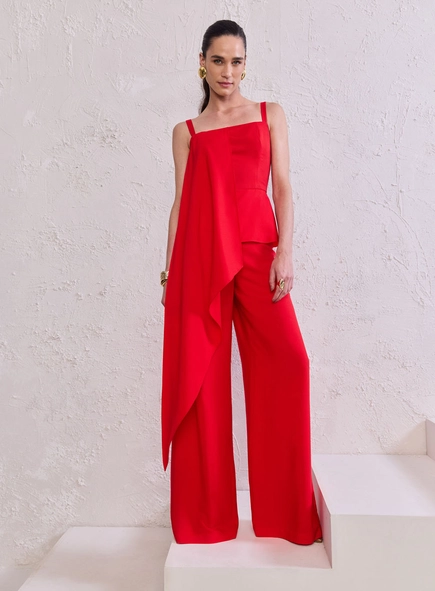 Macacão Gride Com Faixa Lateral