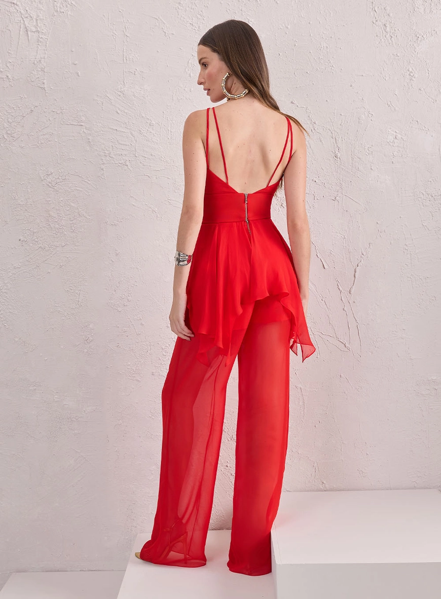 Conjunto Calça E Blusa Babados Assimétricos