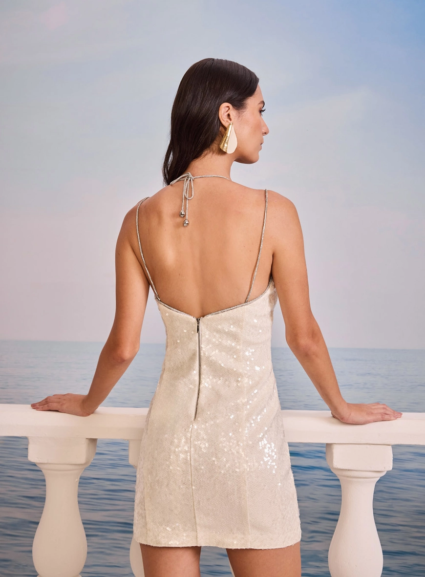 Vestido Curto Paetê - Off Shell