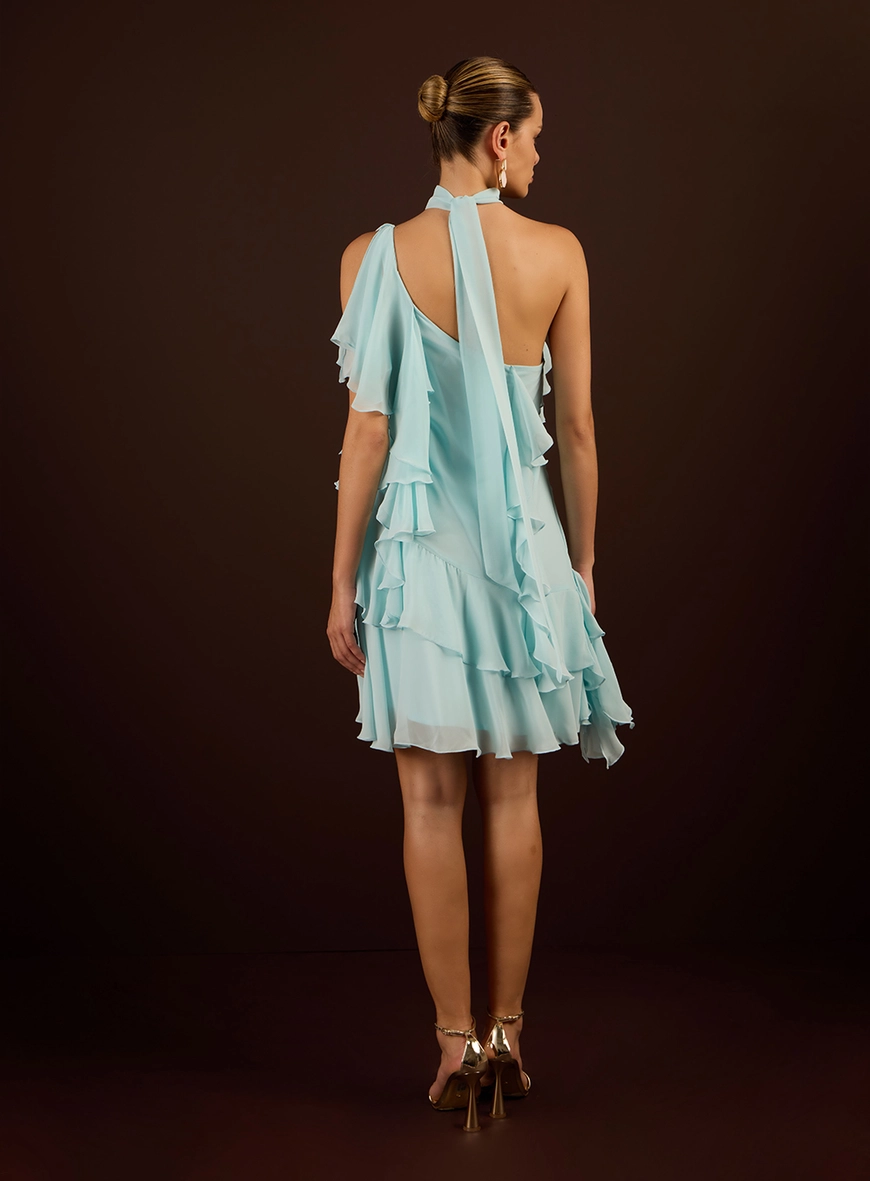 Vestido Curto Ombro Só Babados