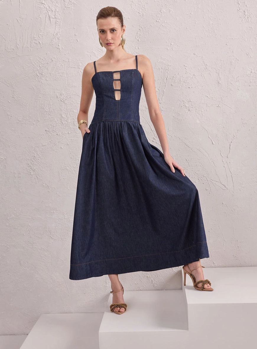 Vestido Jeans Evasê