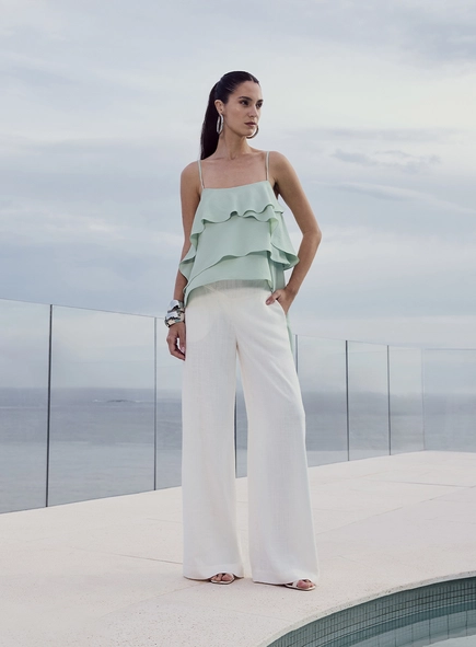 Blusa Babados Crepe Fluid