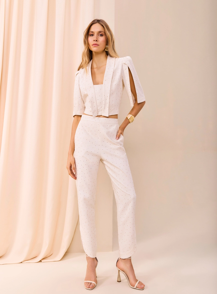 Conjunto Blusa E Calça Poás Cristais