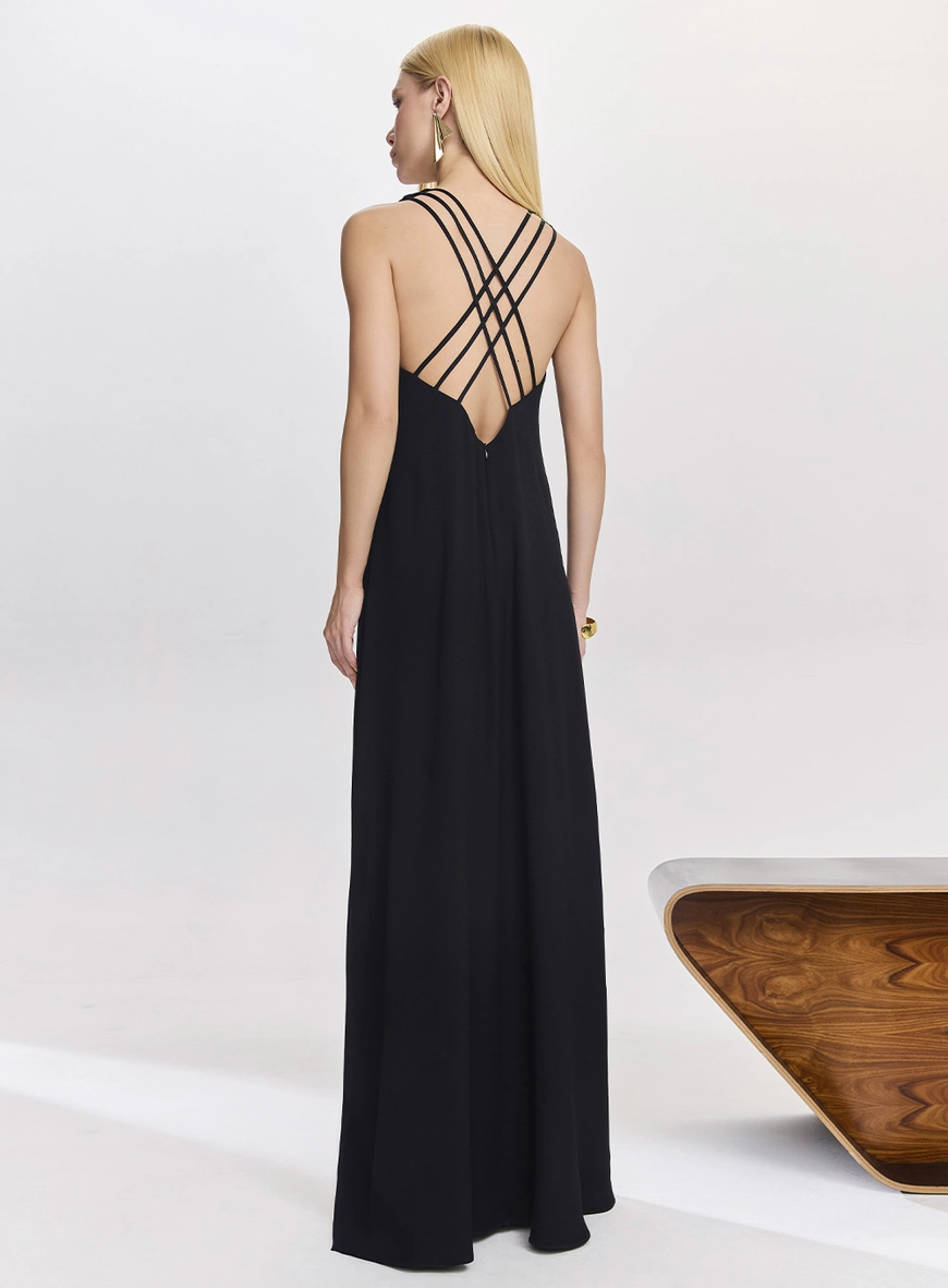 Vestido Longo Alças Cruzadas