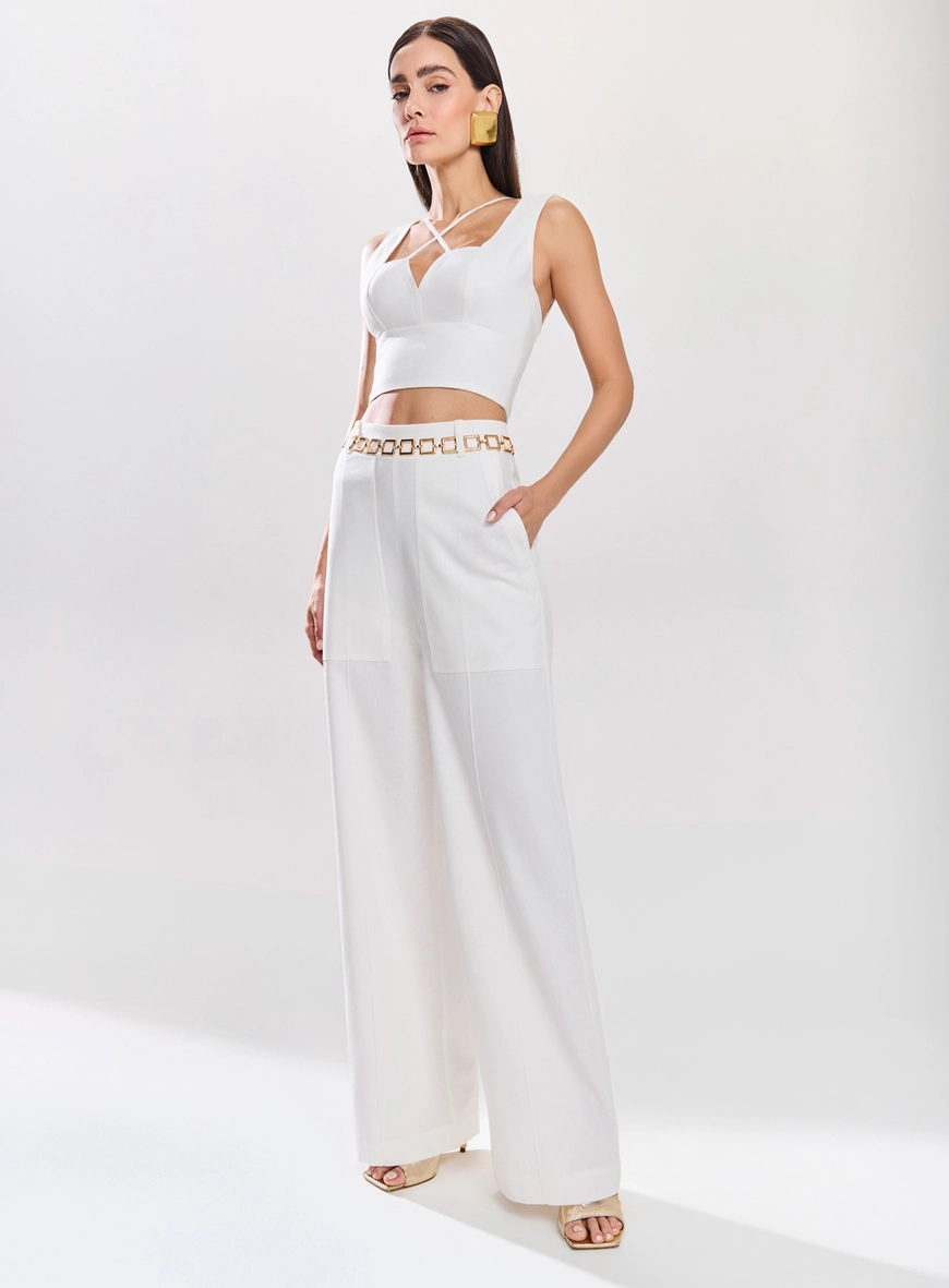 Conjunto Top E Calça Essencial Linho