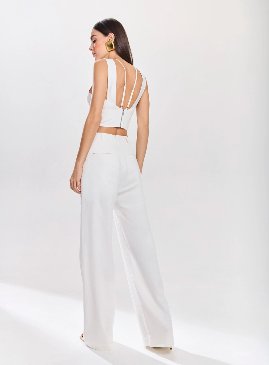 Conjunto Top E Calça Essencial Linho