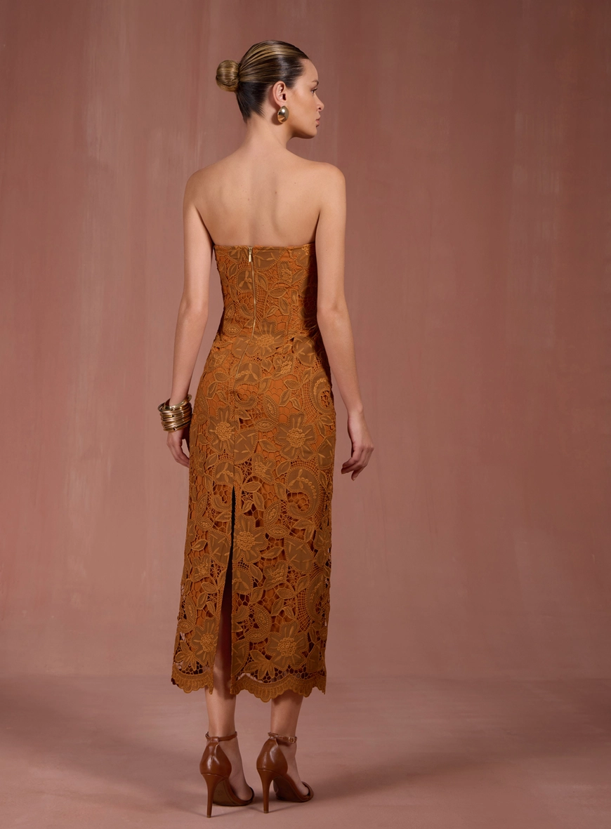 Vestido Tomara Que Caia Bordado Floral