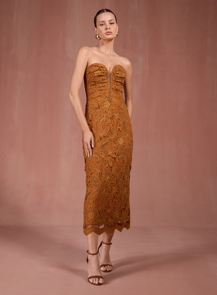 Vestido Tomara Que Caia Bordado Floral