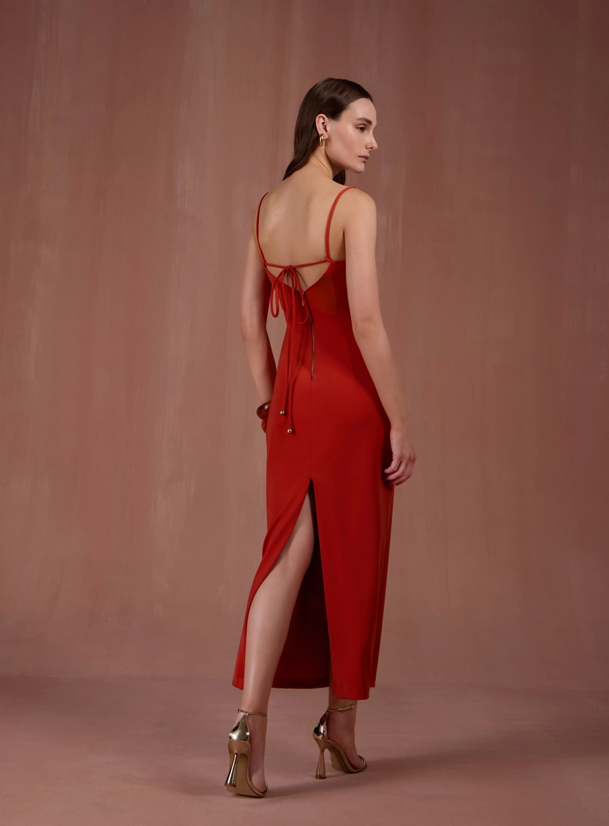 Vestido Midi Decote Vazado