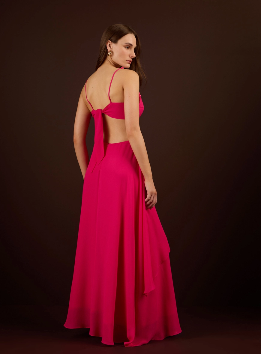 Vestido Longo Alças Esferas