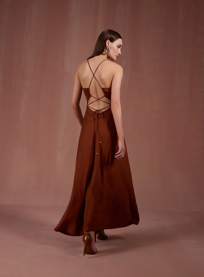 Vestido Alças Detalhes Metálicos