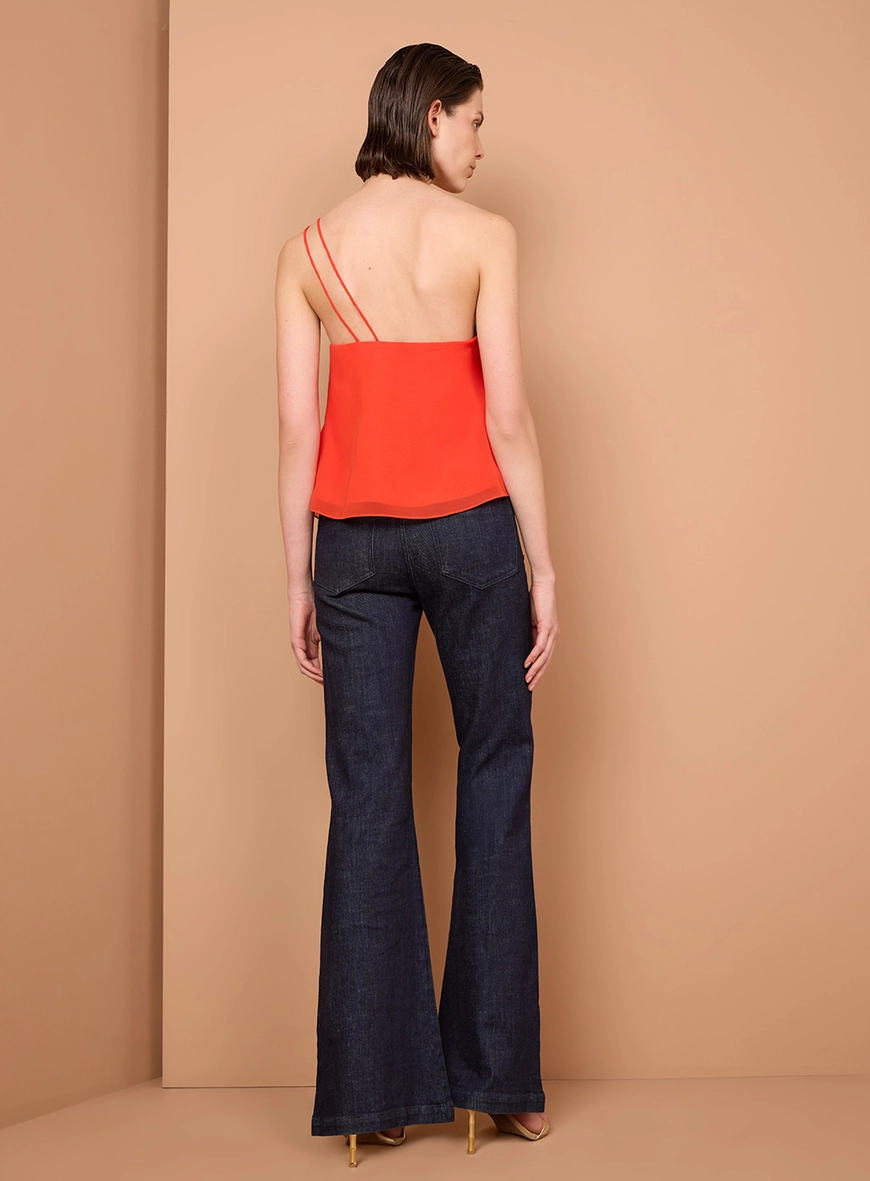 Blusa Ombro Só Em Chiffon