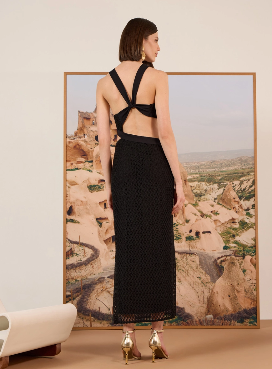 Vestido Midi Renda Crochet
