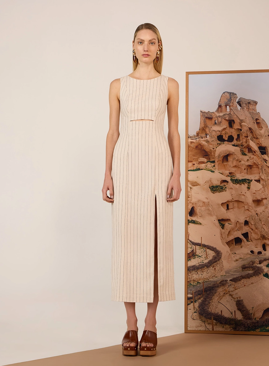 Vestido Midi Power Risca De Giz