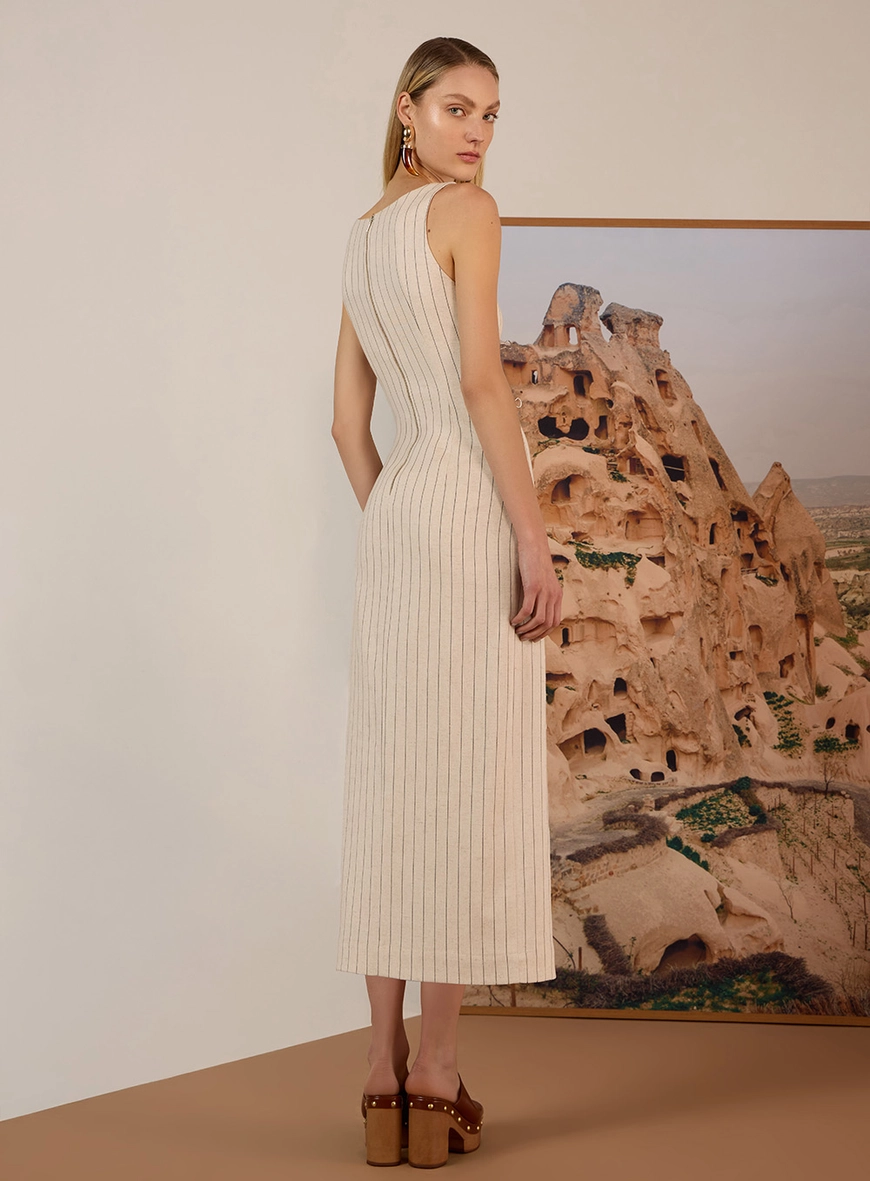Vestido Midi Power Risca De Giz