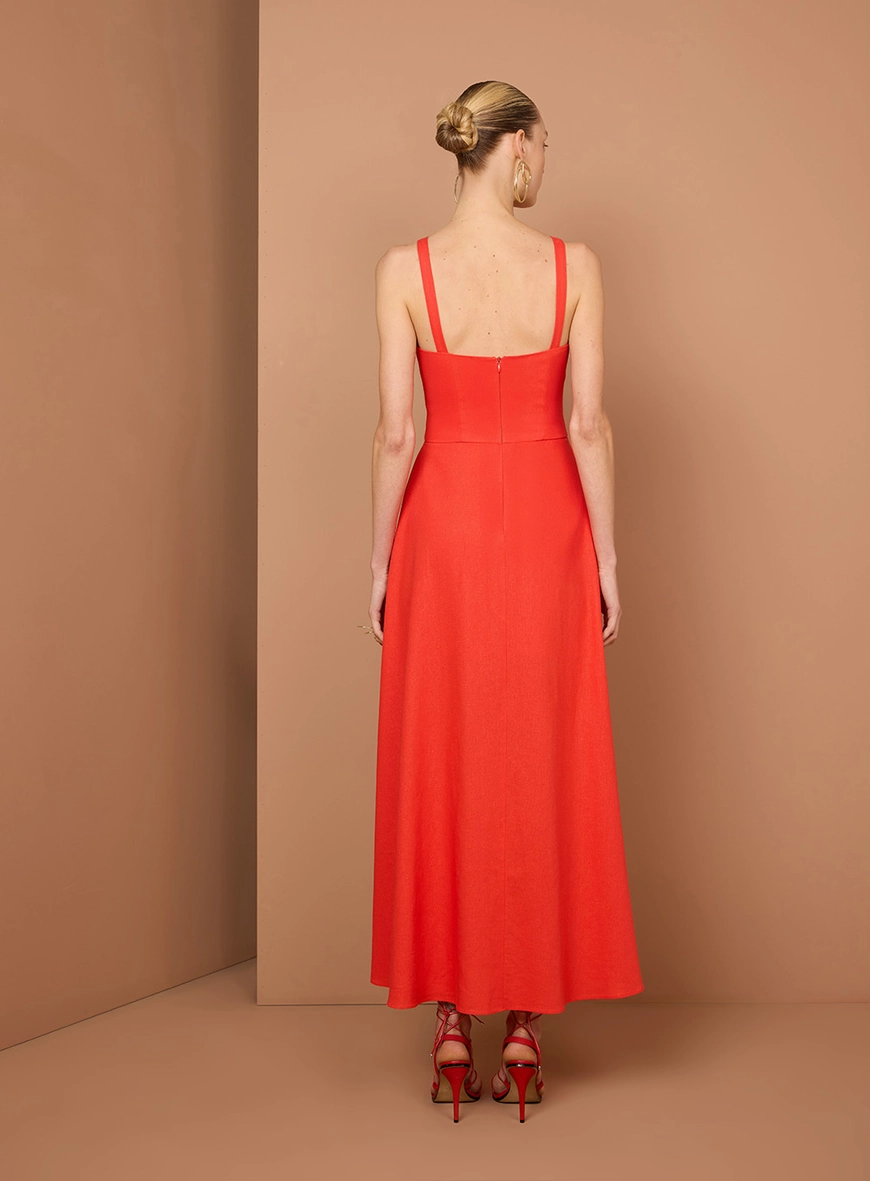 Vestido Maxi Midi Botões