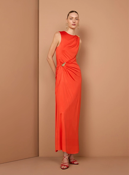 Vestido Midi Detalhe Gota