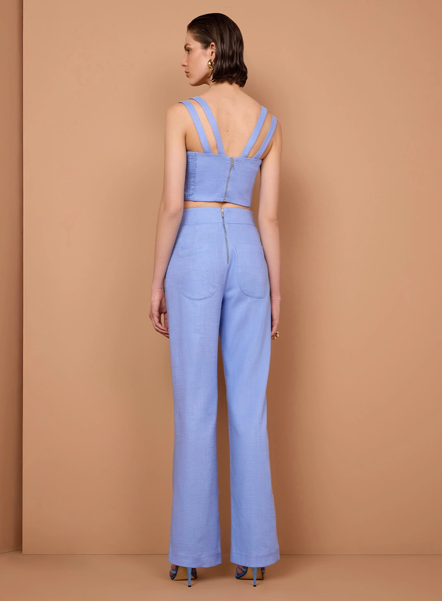 Conjunto Cropped E Calça Wide