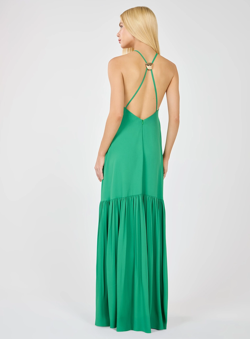 Vestido Longo Detalhe Metálico