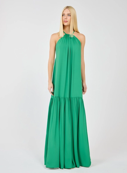Vestido Longo Detalhe Metálico