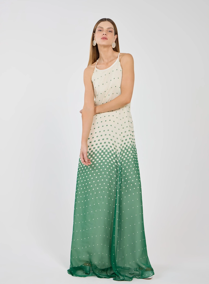 Vestido Longo Estampa Degradê