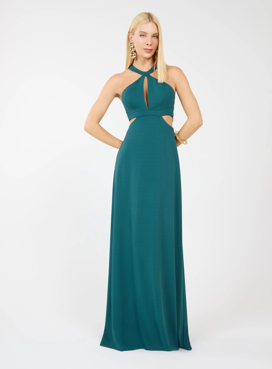 Vestido Longo Decote Fenda