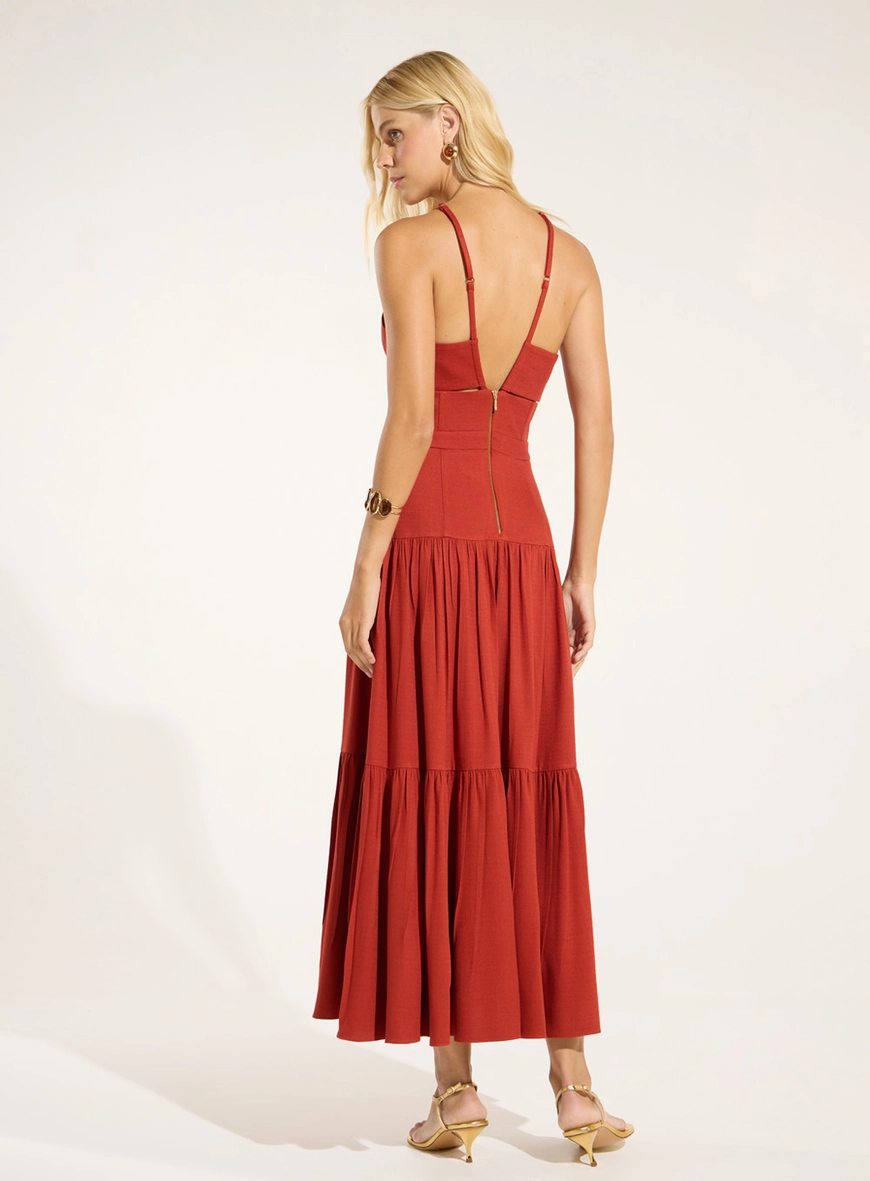 Vestido Maxi Midi Em Camadas