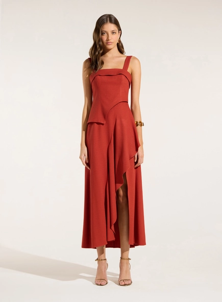 Vestido Midi Recortes Assimétricos