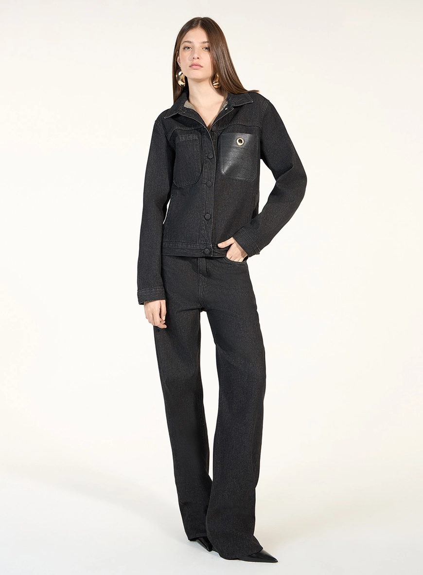 Calça Jeans Reta - Preto