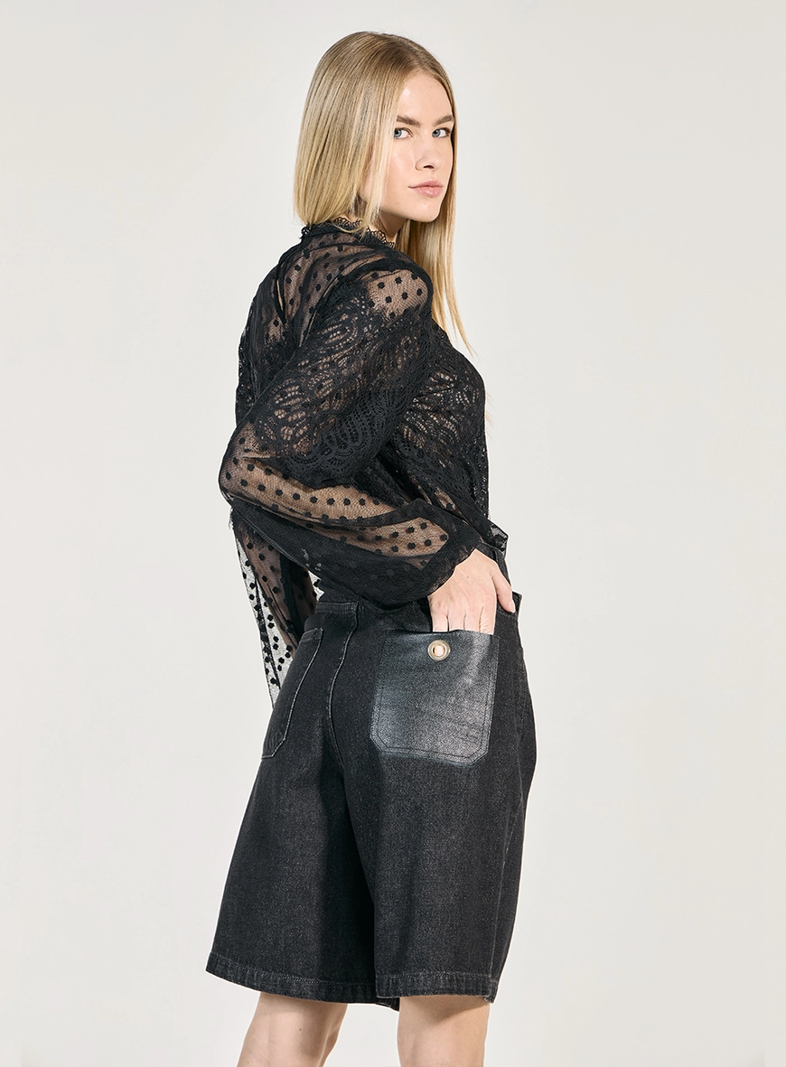 Blusa Tule Poá - Preto