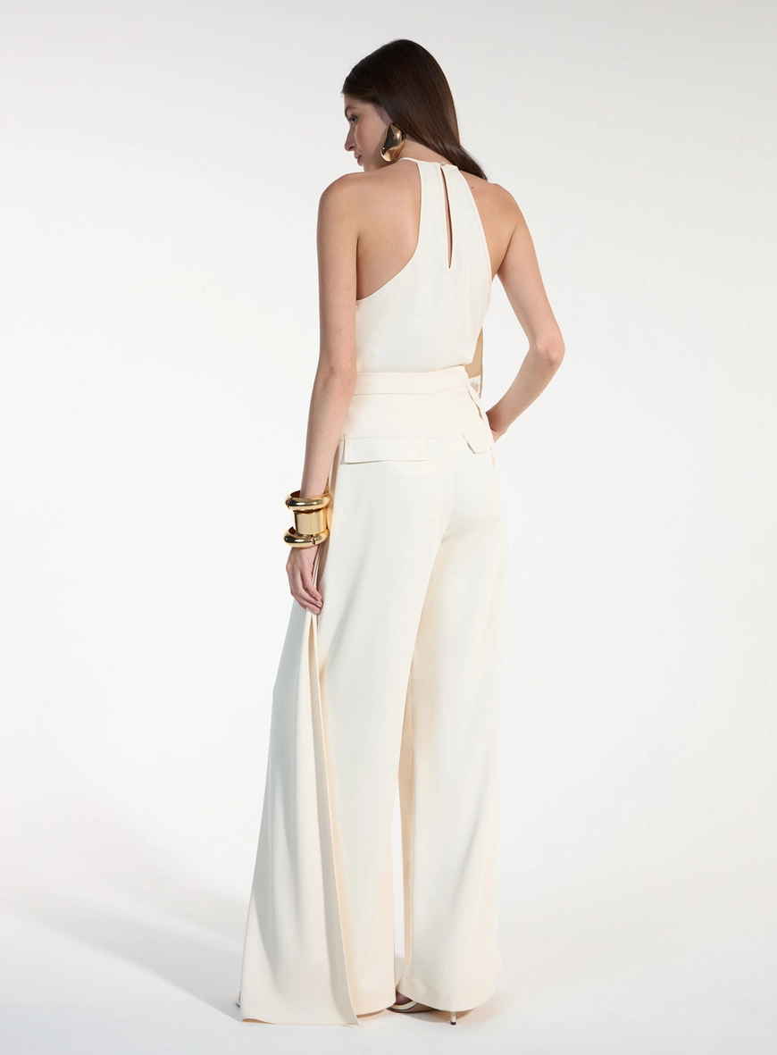 Blusa Crepe Halter - Bege