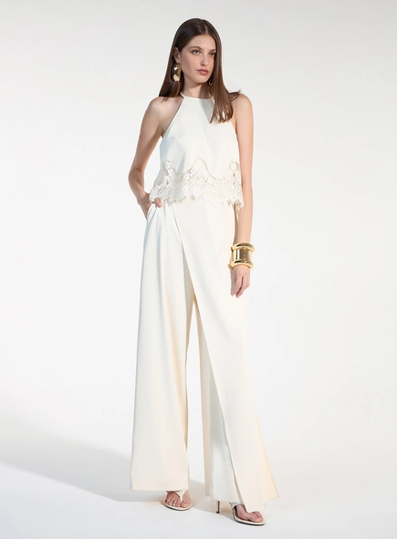 Blusa Crepe Halter - Bege