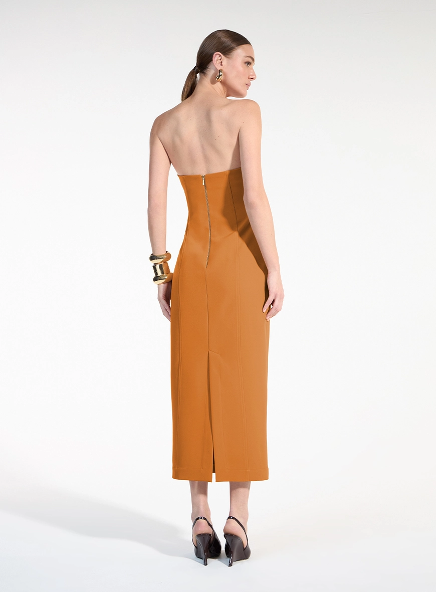 Vestido Midi Reto - Marrom Invernal