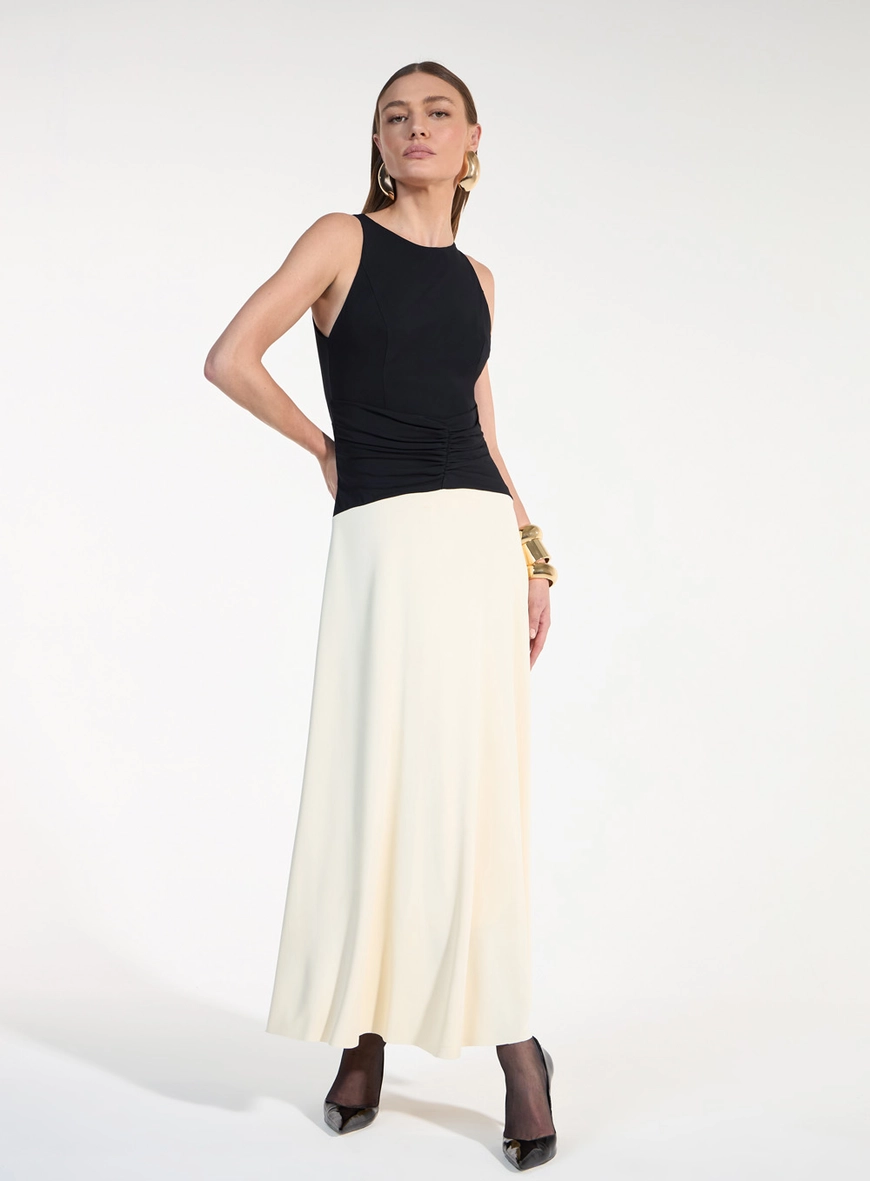 Vestido Midi Bicolor