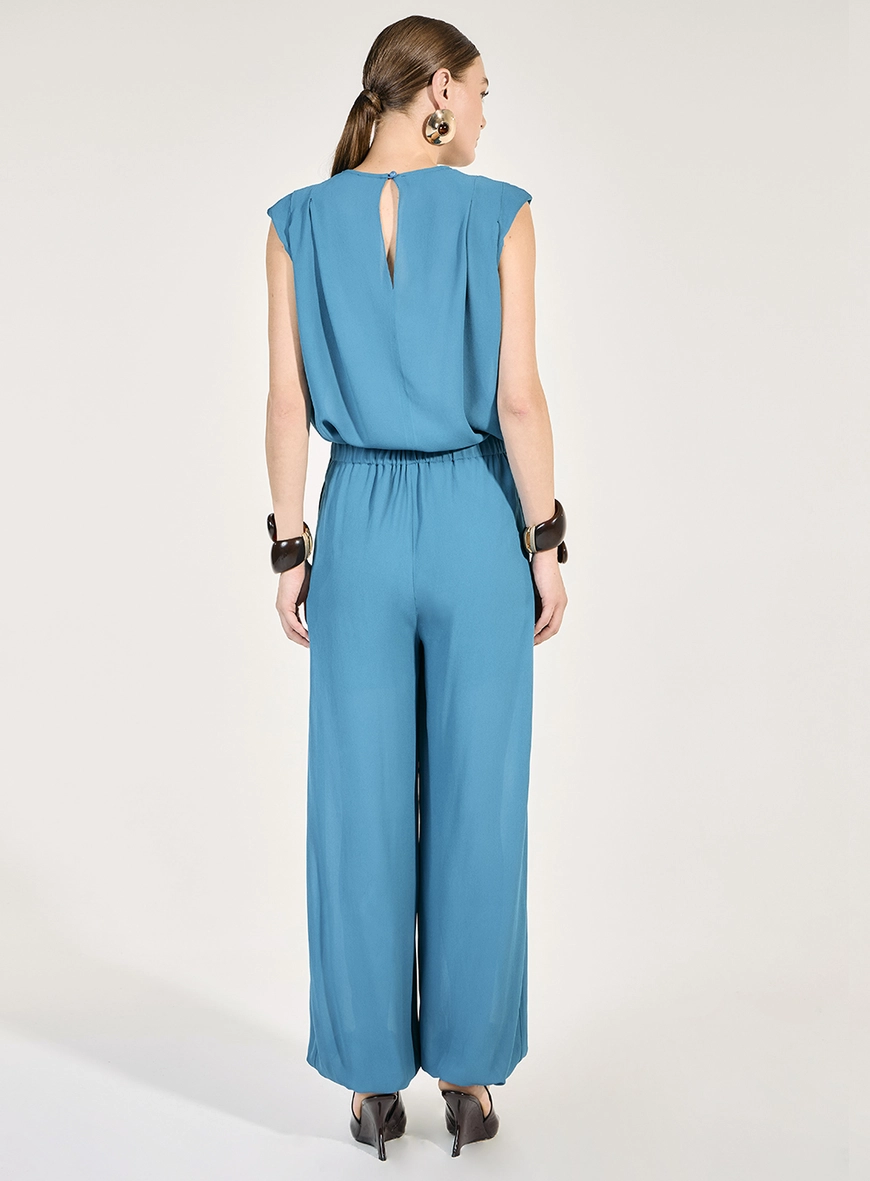 Conjunto Blusa E Calça - Azul Lagoa