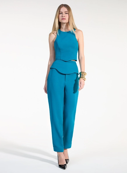 Conjunto Alfaiataria Blusa E Calça - Azul