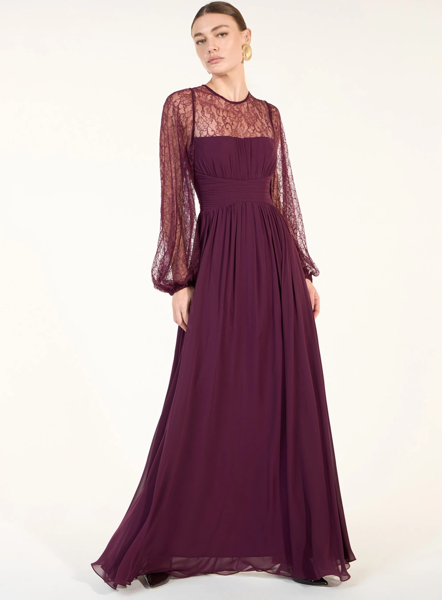 Vestido Longo Chiffon - Roxo Blerry