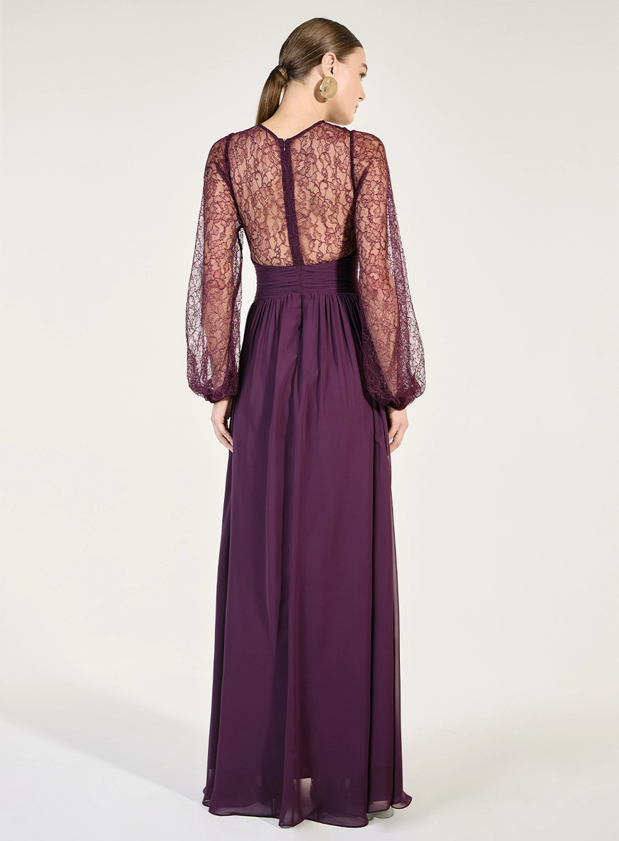 Vestido Longo Chiffon - Roxo Blerry