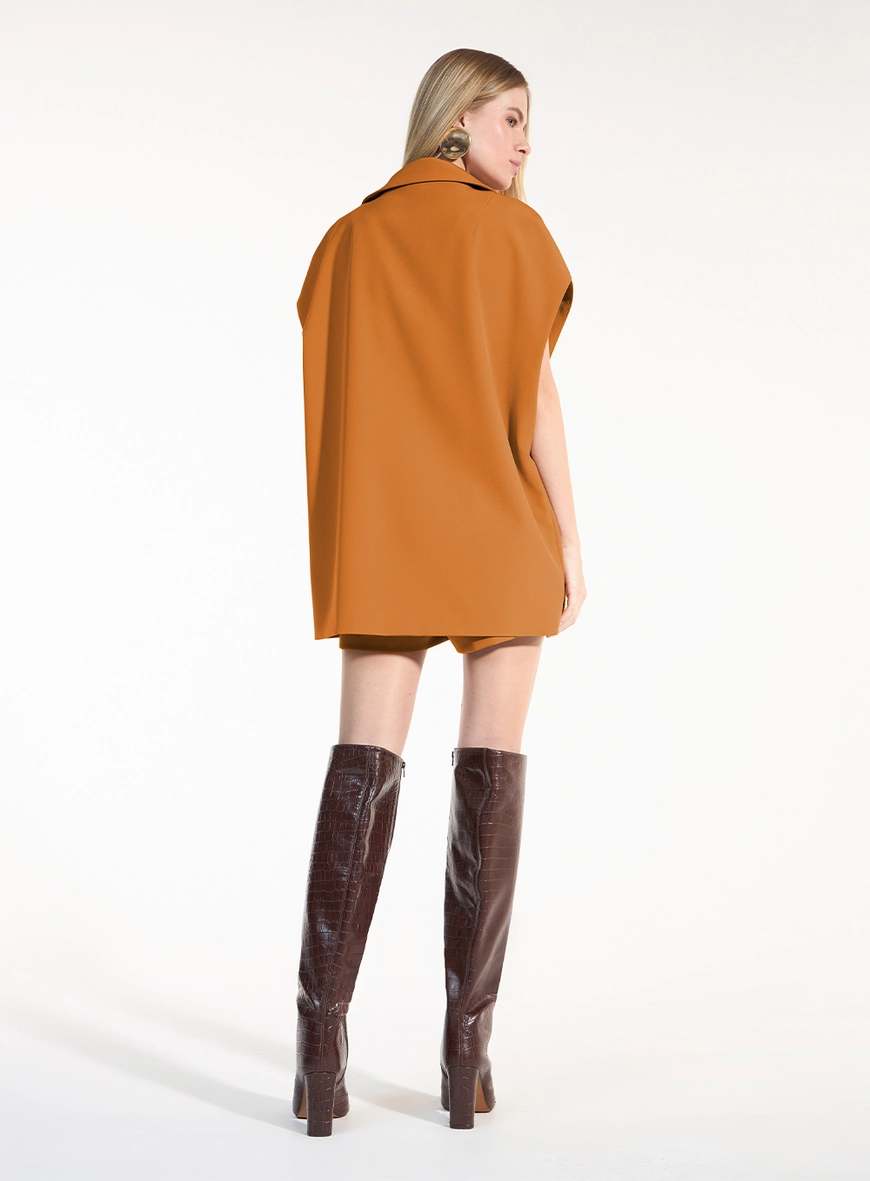 Conjunto Maxi Colete E Short - Marrom Invernal