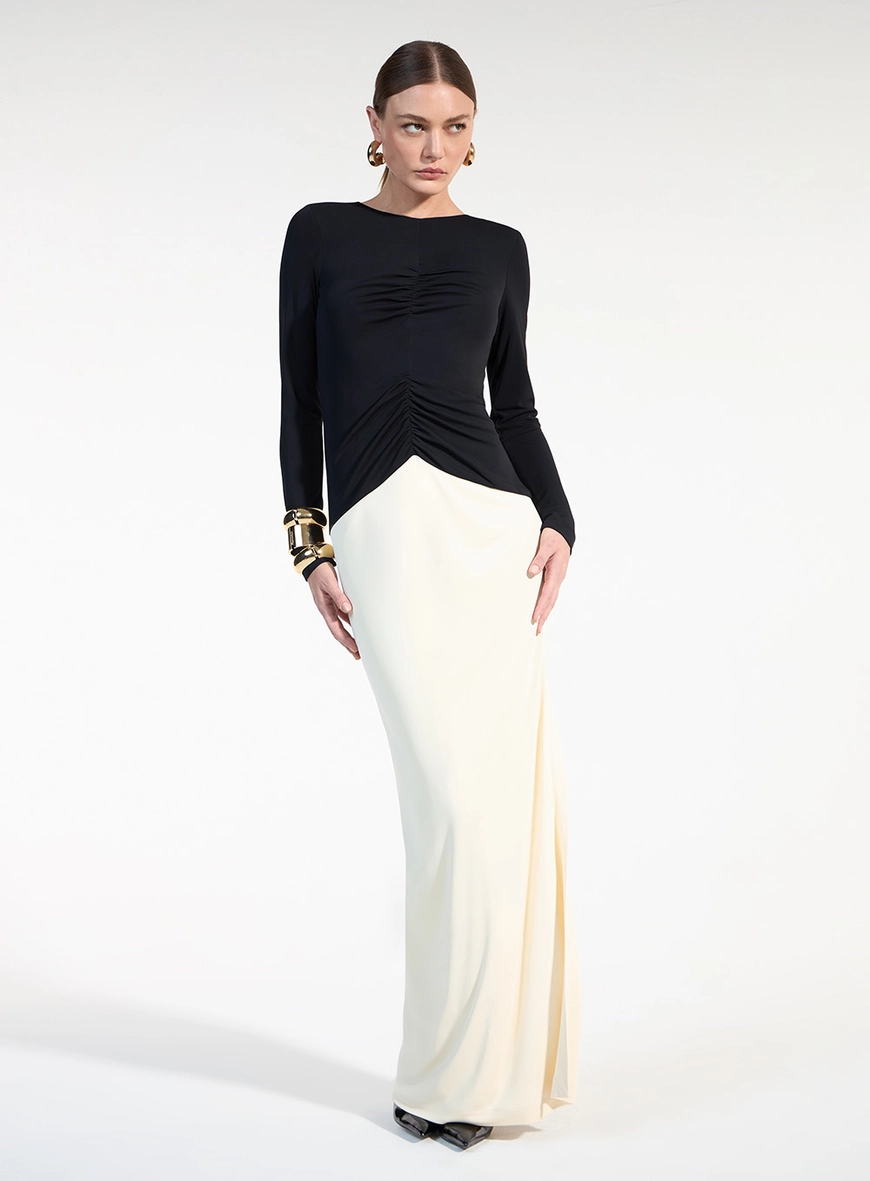 Vestido Longo Bicolor