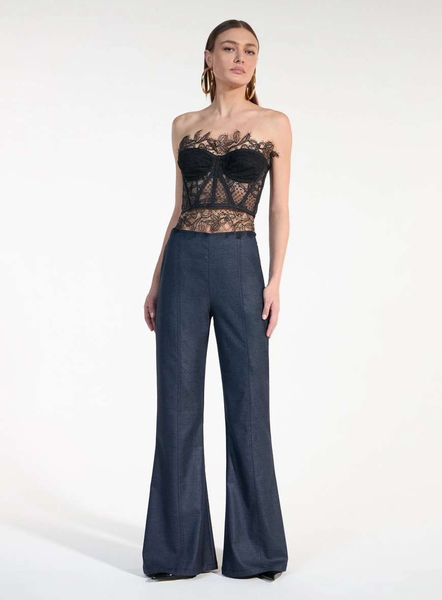 Top Corselet Renda - Preto
