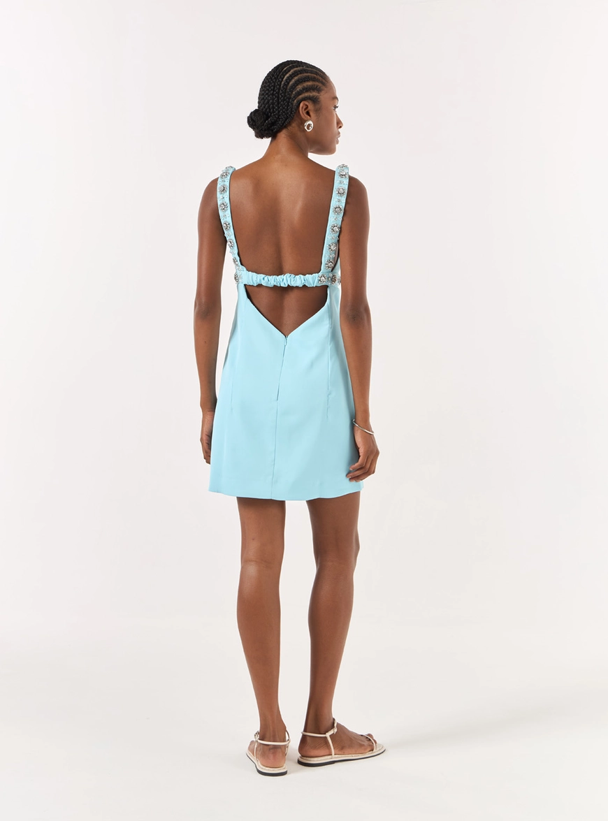 Vestido Curto Alça Bordada