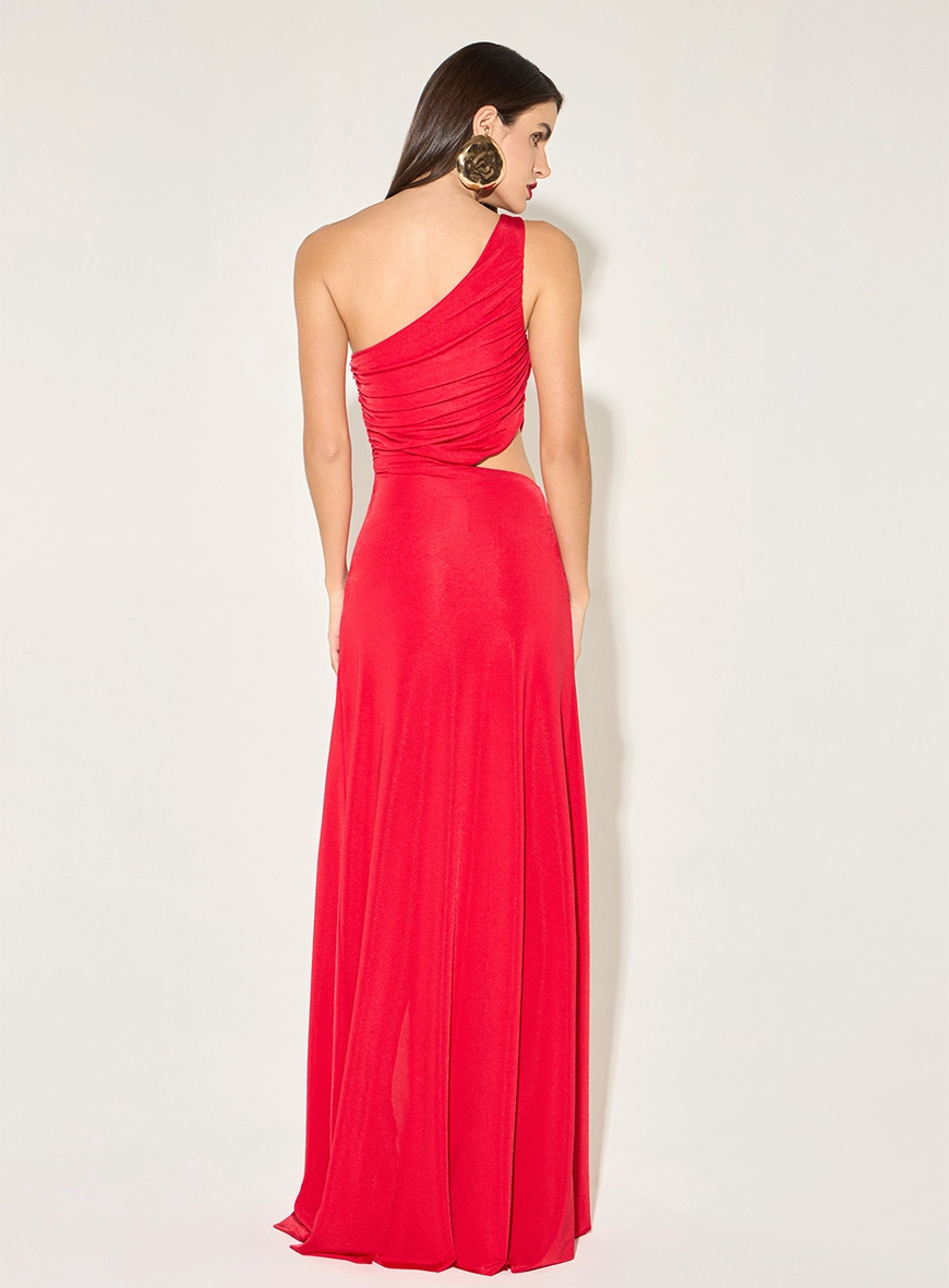 Vestido Longo Recortes Vazados
